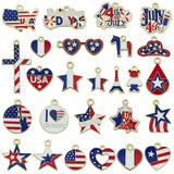 1 American Independence Day USA flag pendant DIY earrings, star cross flag alloy resin pendant