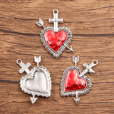 11 European and American cross-border personality retro gothic peach heart wings alloy earrings necklace jewellery accessories