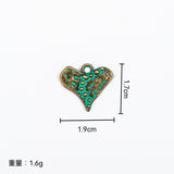 10pc Antique green and blue cross-shaped heart-shaped seahorse pendant DIY jewelry accessory vintage earring accessory