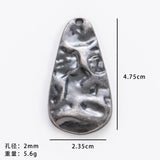 2pc 48x24mm Vintage DIY jewelry multi-colored irregular necklace alloy pendant