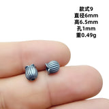 Vintage silver spear black bead spacer and loose bead set, auspicious totem flower holder Buddha head accessory, DIY bracelet necklace cultural jewelry accessory