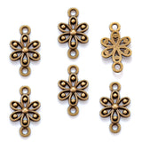 100 x Tibetan Silver Tone Flower Connector Charms for Bracelet Jewellery Making  Q1155