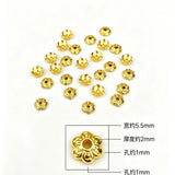 5.5mm 100-piece alloy golden five-leaf flower base spacer, DIY handmade bead accessory, h6007