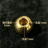 3mm 100-piece alloy golden smooth-surface spacer bead, bead accessory, round through-hole, small golden bead, loose bead, h6012
