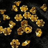 5x8.3mm 100-piece alloy golden hollow-out eight-petaled flower bead holder flower hat spacer bead accessory h6010