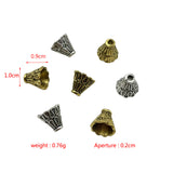 20pc Antique silver, antique gold, antique bronze, tulip-shaped flower hat, beaded flower hat