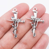 10PC 38*23MM Vintage Rose Thorn Cross Pendant Alloy Jewelry Accessories for Cross-border E-commerce