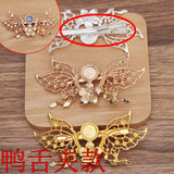 2Pc Alloy Large Double Butterfly Tongue Clip (12694)