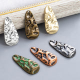2pc 48x24mm Vintage DIY jewelry multi-colored irregular necklace alloy pendant