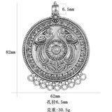 1pc Tibetan Silver Vintage Zinc Alloy Antique Silver Pendant Accessory Ethnic Siberian Style Ornament Pendant