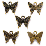 50 piezas de 18 x 15 mm, accesorio de joyería de aleación para bricolaje, colgante de mariposa D2137 