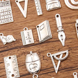 19 cross-border creative DIY alloy jewellery gadgets school supplies charm schoolbag ruler stationery pendant