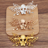 2Pc Alloy Large Double Butterfly Tongue Clip (12694)