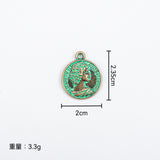 10pc Antique green and blue cross-shaped heart-shaped seahorse pendant DIY jewelry accessory vintage earring accessory