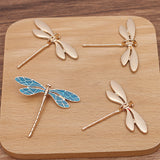 10Pcs DIY Accessories Vintage Step Hairpin Antique Material Alloy Dragonfly (09807)