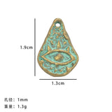 10pc Alloy DIY jewelry accessories, ancient green and smudged green earrings, pendants, creative bracelets, necklaces, small pendants