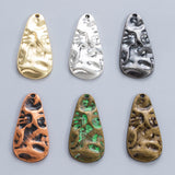 2pc 48x24mm Vintage DIY jewelry multi-colored irregular necklace alloy pendant