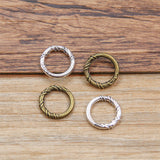 Conector de joyería con colgante geométrico redondo recortado de doble cara, 2 colores, 12 mm, accesorios de joyería de aleación para bricolaje 