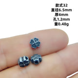 Vintage silver spear black bead spacer and loose bead set, auspicious totem flower holder Buddha head accessory, DIY bracelet necklace cultural jewelry accessory