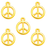 50 colgantes de símbolo de la paz de aleación retro multicolor de 15 x 12 mm J275 