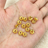 6.2mm 100-piece alloy golden sand gold crown flower base, bead spacer accessory h6009