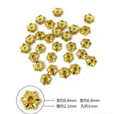 6.8mm 100-piece alloy golden five-leaf flower base bead spacer handmade bead string h6008