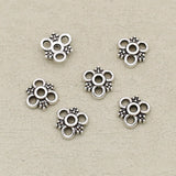 10mm Personality Tibetan Silver Circle Petal Holder Earrings Bracelet Alloy Bead Cap Spacer DIY Jewelry Tassel Cap