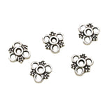 10mm Personality Tibetan Silver Circle Petal Holder Earrings Bracelet Alloy Bead Cap Spacer DIY Jewelry Tassel Cap