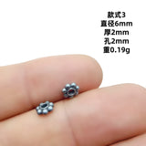 Vintage silver spear black bead spacer and loose bead set, auspicious totem flower holder Buddha head accessory, DIY bracelet necklace cultural jewelry accessory