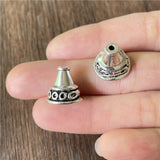 20pc Antique silver, antique gold, antique bronze, tulip-shaped flower hat, beaded flower hat
