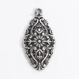 2pc Vintage alloy jewelry pendant with irregular pattern tag, DIY necklace pendant accessory