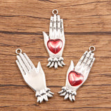 11 European and American cross-border personality retro gothic peach heart wings alloy earrings necklace jewellery accessories
