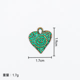 10pc Antique green and blue cross-shaped heart-shaped seahorse pendant DIY jewelry accessory vintage earring accessory