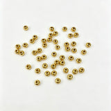 3mm 100-piece alloy golden smooth-surface spacer bead, bead accessory, round through-hole, small golden bead, loose bead, h6012