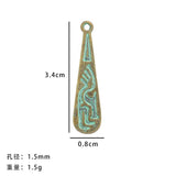 10pc Alloy DIY jewelry accessories, ancient green and smudged green earrings, pendants, creative bracelets, necklaces, small pendants
