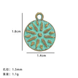 10pc Alloy DIY jewelry accessories, ancient green and smudged green earrings, pendants, creative bracelets, necklaces, small pendants