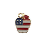 1 American Independence Day USA flag pendant DIY earrings, star cross flag alloy resin pendant