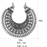 1pc Tibetan Silver Vintage Zinc Alloy Antique Silver Pendant Accessory Ethnic Siberian Style Ornament Pendant