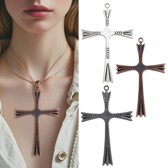 1pc zinc alloy cross pendant necklace, item number A18103.