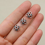 10mm Personality Tibetan Silver Circle Petal Holder Earrings Bracelet Alloy Bead Cap Spacer DIY Jewelry Tassel Cap