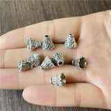 20pc Antique silver, antique gold, antique bronze, tulip-shaped flower hat, beaded flower hat