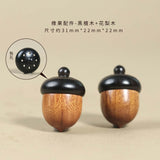 1pc Ebony acorn can be twisted to open safflower pear hazelnut DIY accessories pinecone pendant keychain car hanging decoration wishing bottle