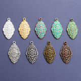 2pc Vintage alloy jewelry pendant with irregular pattern tag, DIY necklace pendant accessory