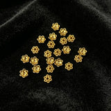 5.6mm 100-piece alloy golden hollowed-out plum blossom petal spacer DIY jewelry accessory h6006