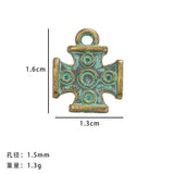 10pc Alloy DIY jewelry accessories, ancient green and smudged green earrings, pendants, creative bracelets, necklaces, small pendants