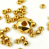 3mm 100-piece alloy golden facet small golden bead string bead spacer bead polygonal diamond facet loose bead accessory h6013