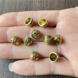 20pc Antique silver, antique gold, antique bronze, tulip-shaped flower hat, beaded flower hat