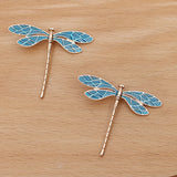 10Pcs DIY Accessories Vintage Step Hairpin Antique Material Alloy Dragonfly (09807)