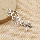 10pcs 45x15mm Alloy Charm Honeycomb Bee Pendant Crafts EF3960