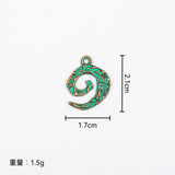 10pc Antique green and blue cross-shaped heart-shaped seahorse pendant DIY jewelry accessory vintage earring accessory